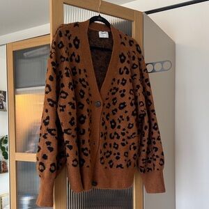 Old Navy Brown Leopard Print Cardigan